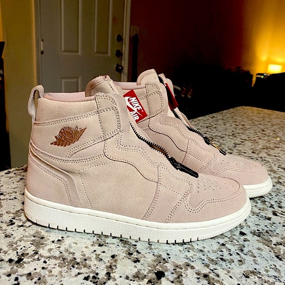 Jordan Shoes - Women’s Nike Air Jordan 1 High Zip Partical Beige